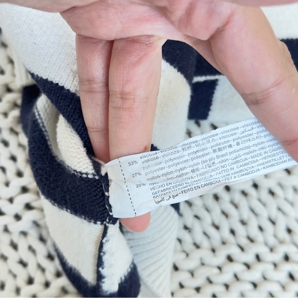 Zara Blue and Cream Crew Neck Toddler Sweater with Nautical Stripes 18-24 Months - Picture 4 of 4